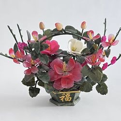 Handmade Stone Basket Flowers