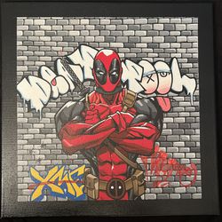 Deadpool Hand Painted Acrylic On Canvas