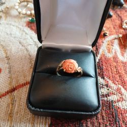 14k Yellow Gold Rose Ring.