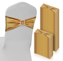 CHENGU 148 Pcs Glossy Gold Chair Sashes With Buckle