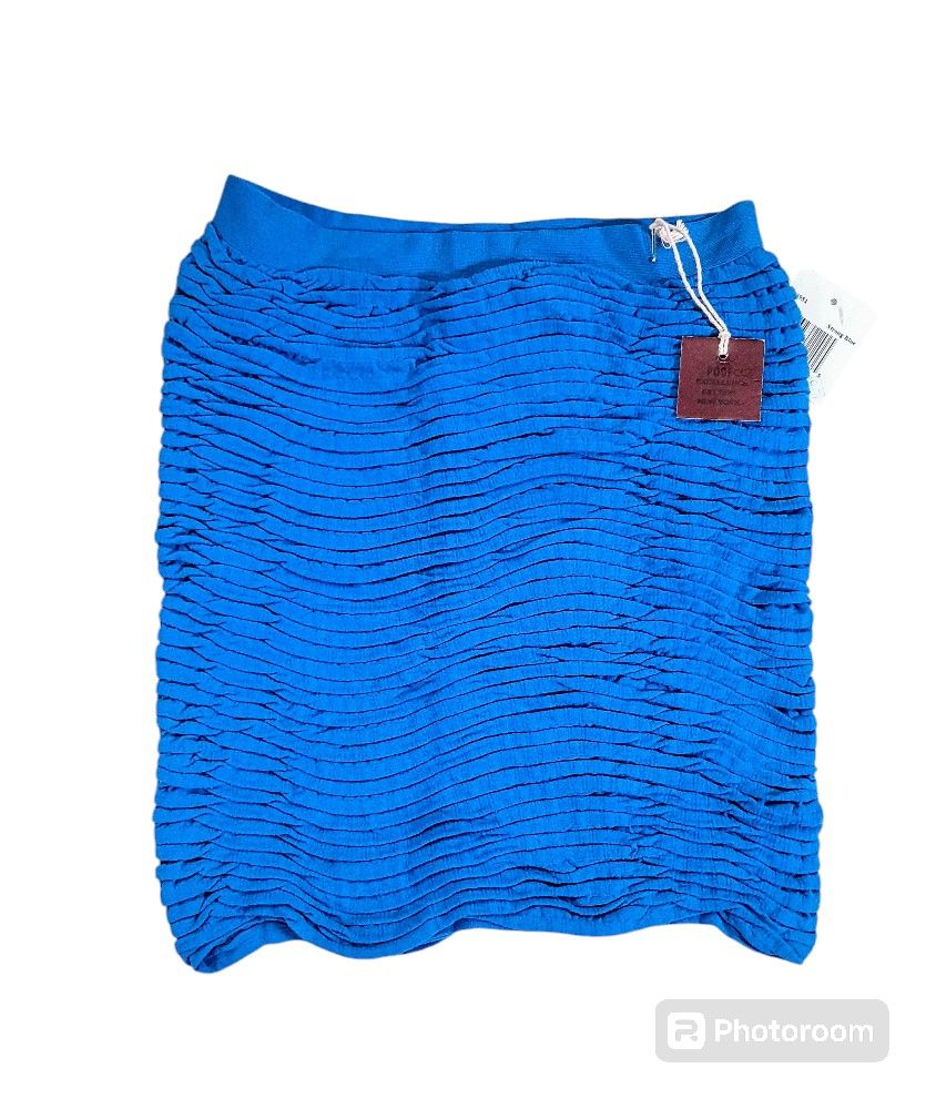 Poof Couture Hi Low Stretch Textured Blue Mini Skirt Size Small/Medium