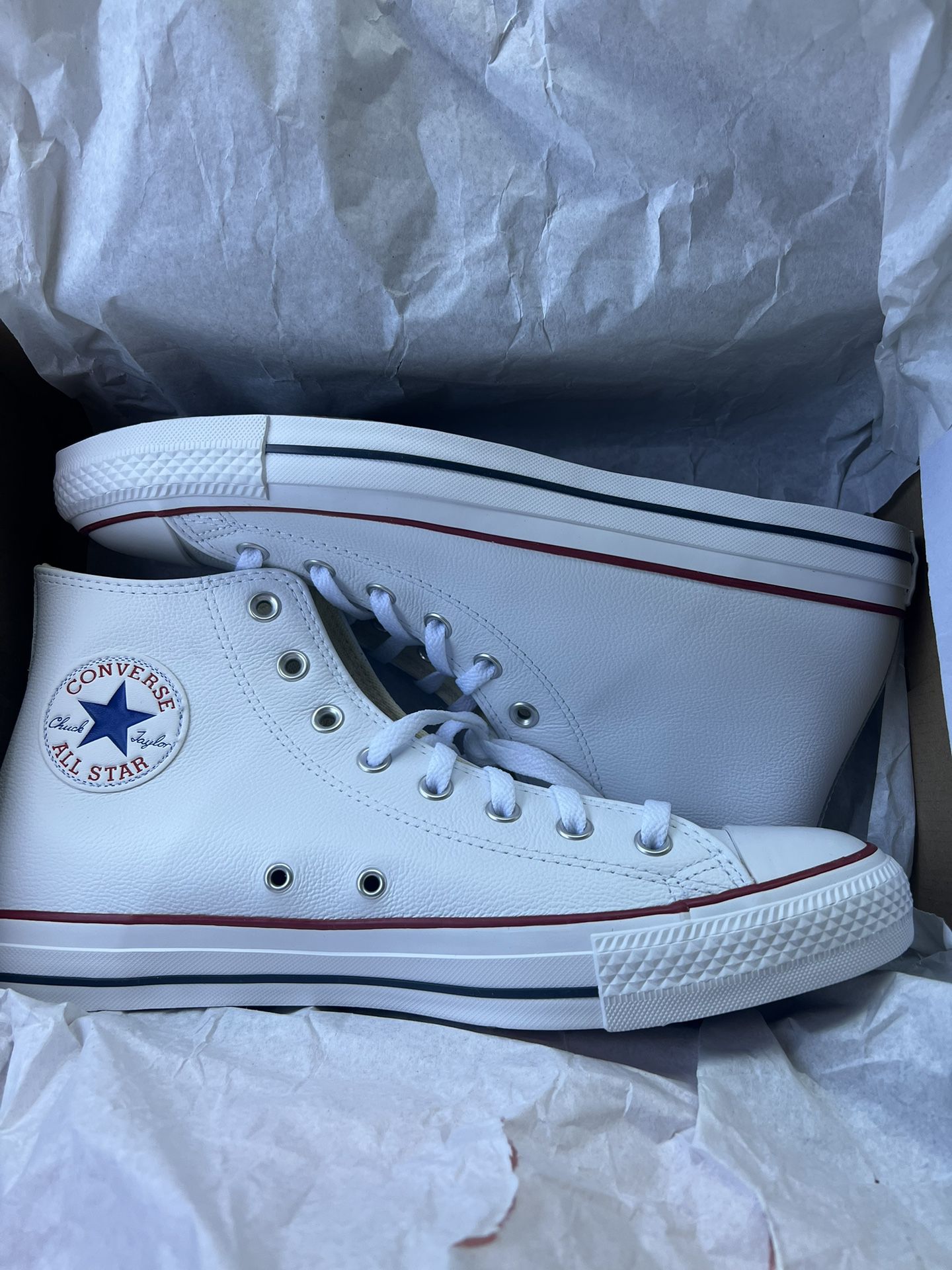 New Leather White Converse 