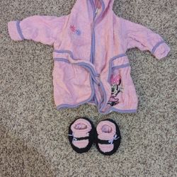 Baby Minnie Mouse Robe And Slippers 