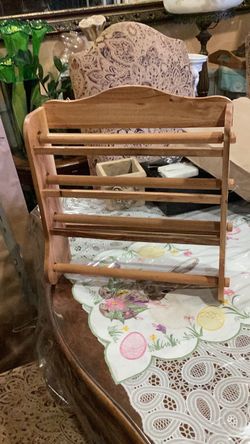 Vintage  small wood rack organizer 13 1/2 inches  x13 1/2 inches