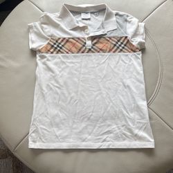 White Burberry Shirt Size 14y