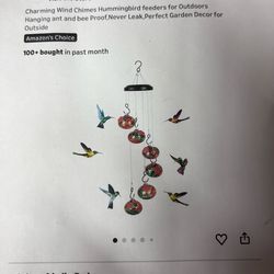Wind chime, hummingbird feeder