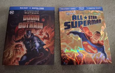 DC animated movies lot of 2 all star superman,  batman: Doom that came to gotham