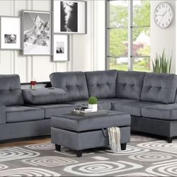 Sectional Sofa / Ottoman / Reversible Chase
