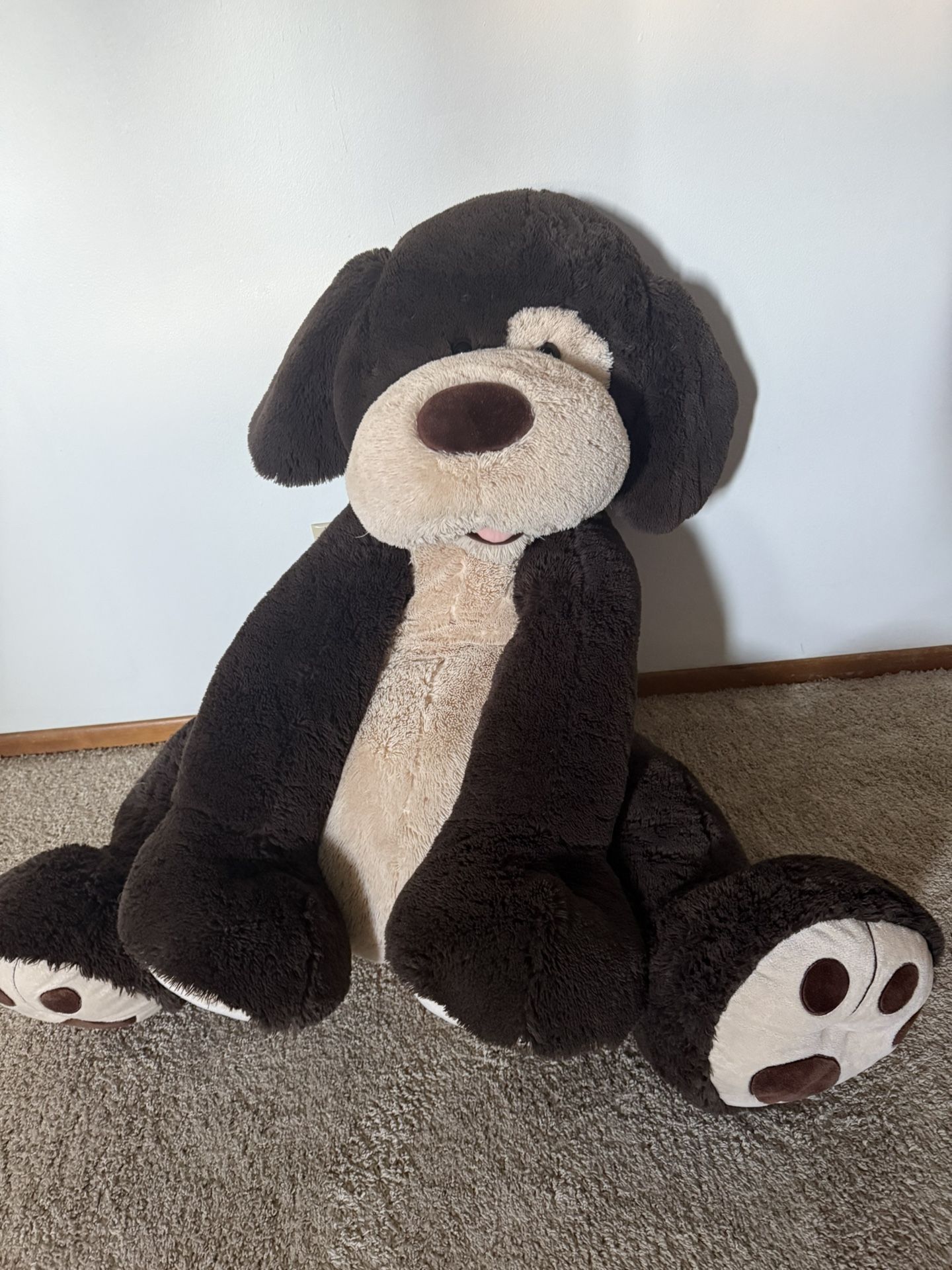 HugFun Costco Giant Cream Puppy Dog Plush 44" RARE Huge Jumbo XL