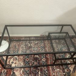 Glass Table With Black Metal Legs