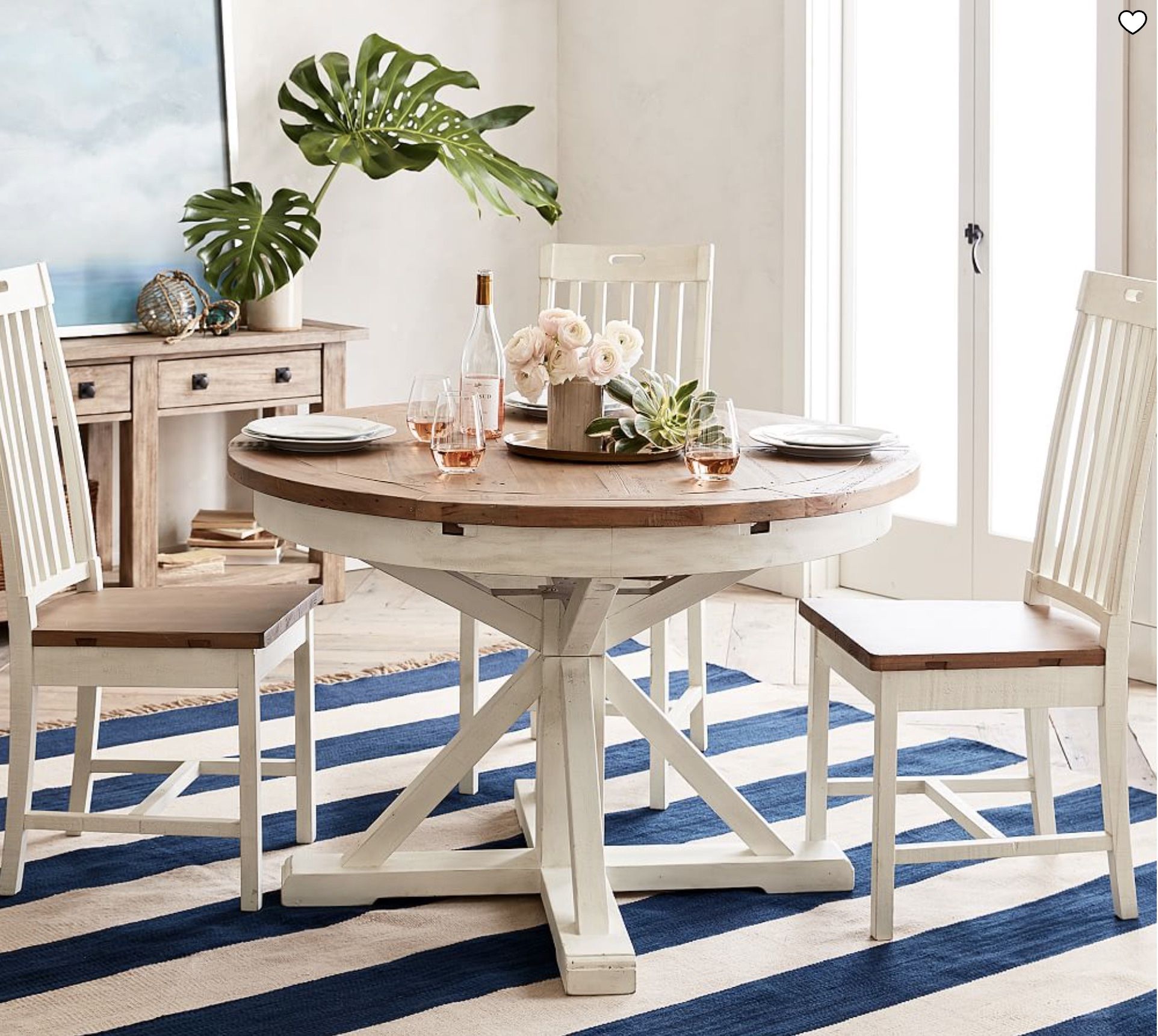 Pottery Barn Hart Extendable Round Dining Table