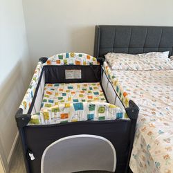 Baby Joy Bedside Crib/Bassinet For Baby & Toddlers