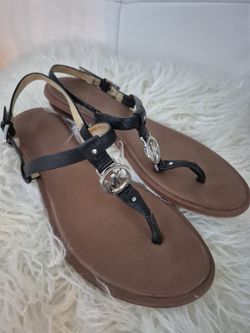 Michael Kors Black Leather Sandals