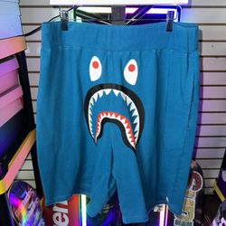 Bape Shark Face Shorts Blue 