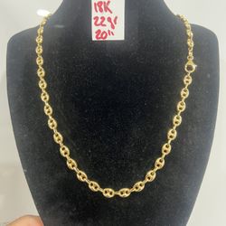 18K Solid Gold Chain For Wedding 22Gr 20 Inches Long 