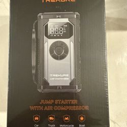 TREKURE 8-in-1 Jump Starter with Air Compressor 6000A 150PSI Portable Car Battery Jump Starter (All Gas/10L Diesel), 12V Jump Box Car Battery Jumper S