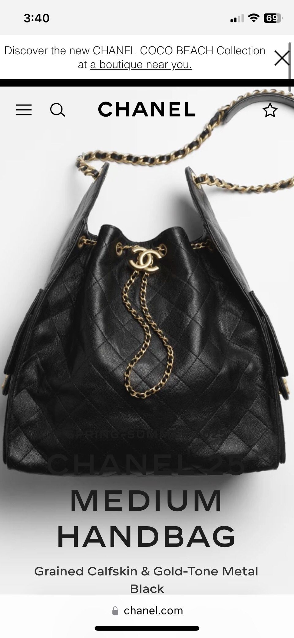 Hand Bag / Shoulder Bag Ch@nel 25 Medium Size