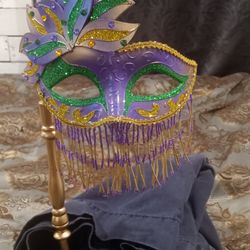 Handheld Mardi Gras Mask