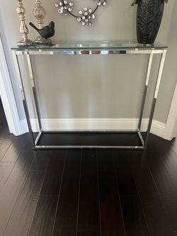 Glass and Metal Console Table