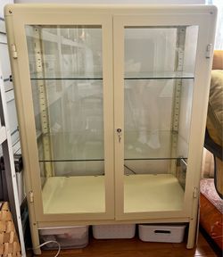 Glass Cabinet Yellow Beautiful Display Storage