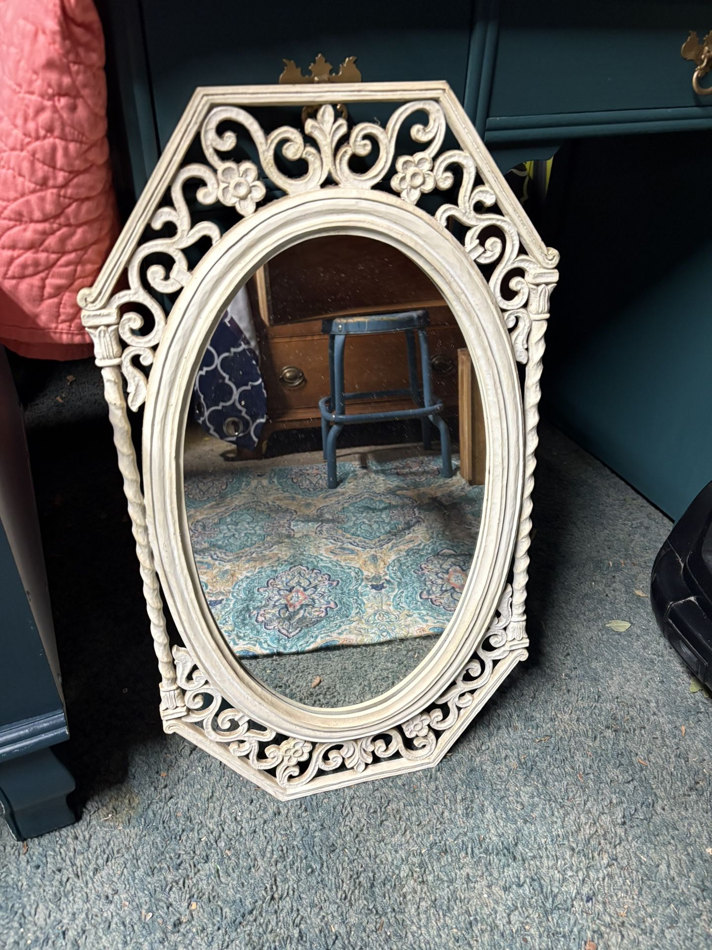 Charming Vintage Ornate Hanging Mirror