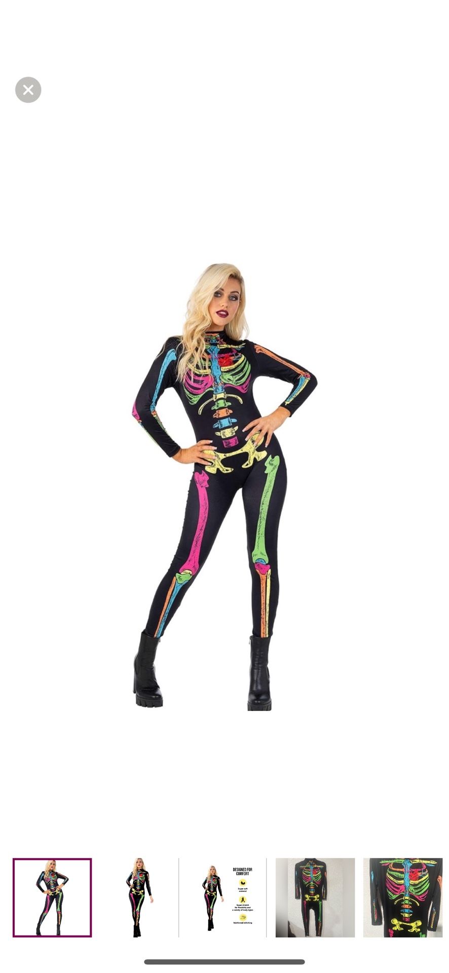 MORPH COSTUMES colorful Skeleton Halloween bodysuit Costume size various