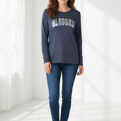 New Woman's Size XL, BLESSED, Long Sleeves 