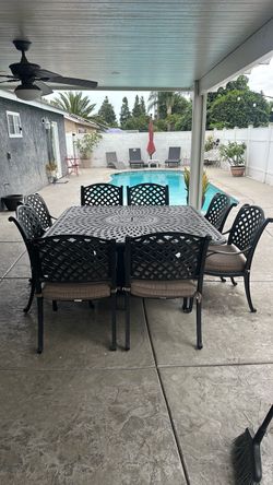 Cast iron Patio Dining Set 8 Chairs
