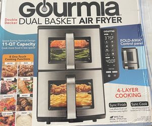 Gourmia 11-Qt Double Decker Dual Basket Air Fryer – Pre-Owned Excellent