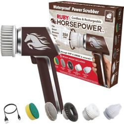Horsepower Scrubber Gold Edition, Cordless/Rechargeable/350 RPM
