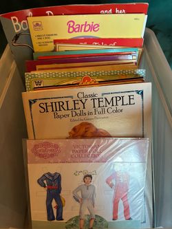 Box of 40 Vintage Paper Dolls and Coloring Books