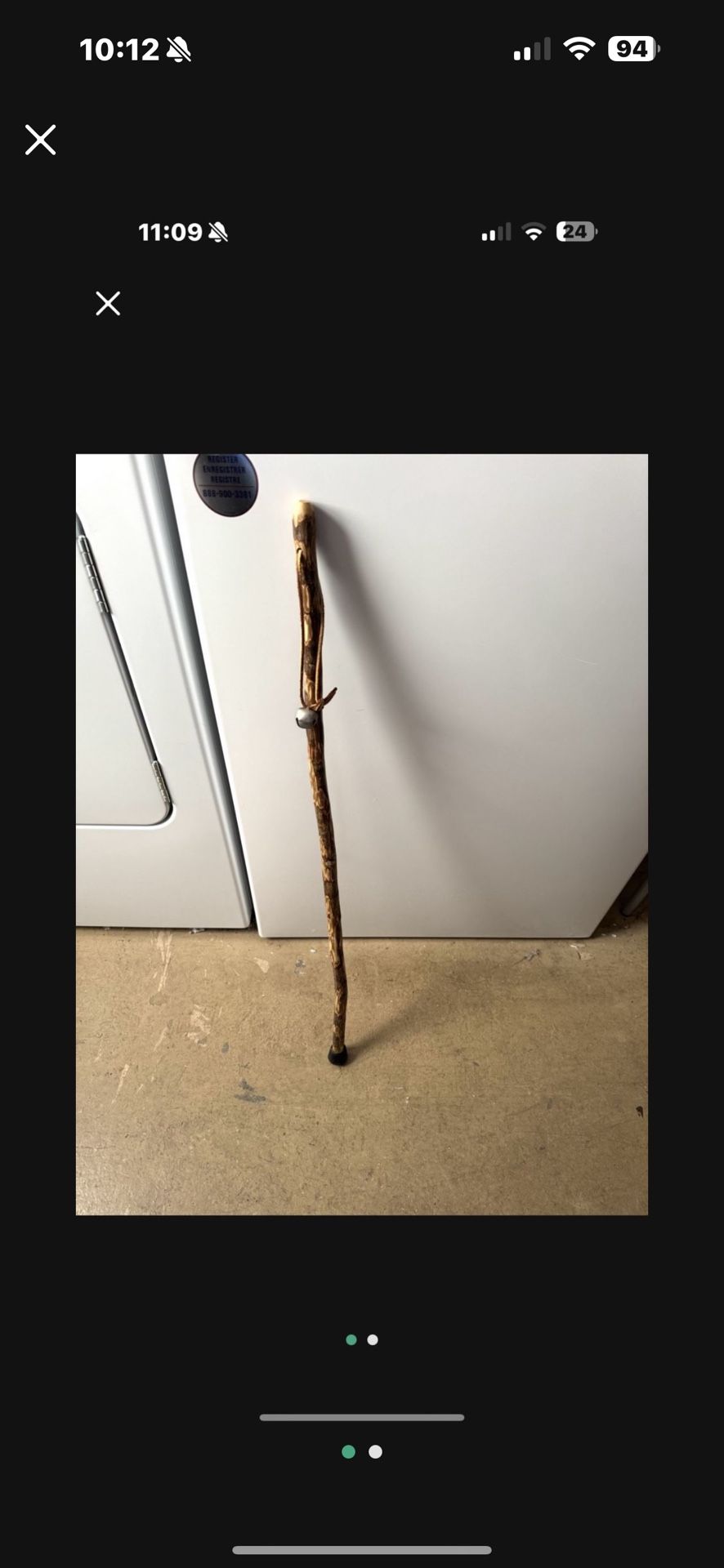 Vintage Primitive Rustic Natural Root Wood Vintage Walking Stick Cane