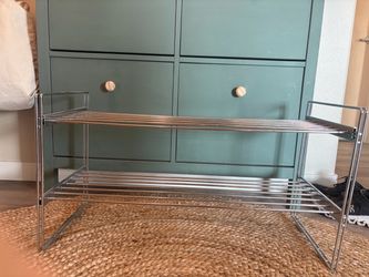 2-Tier Chrome Metal Shoe Rack