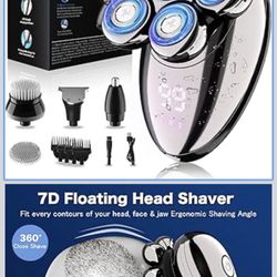 Head Shavers for Bald Men, Electric Razor for Men, IPX8 Waterproof Dry/Wet Bald Head Shaver with 10000 RPM High-Speed Motor, Rechargeable Head Razor w