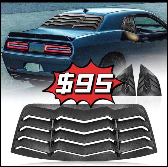 ❤️$95❤️ 3PC  Matte Black GT Lambo Style Louver Shade Cover for Dodge Challenger 2008-2022. 

The Complete Set Includes both The Rear ain cover + Drive