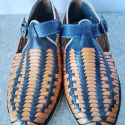 Huaraches, Amarillo Con Azul Medida 10.5 USA ,  8 De MÉX