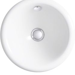 KOHLER K-20211-0 Round Drop-In/Under-Mount Bathroom Sink 