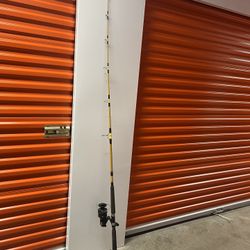 Vintage Fenswick Pacificstik Fenglass Saltwater Fishing Pole With Dawson Reel