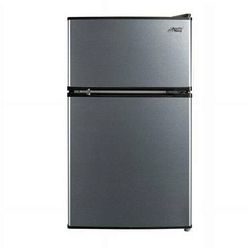 Arctic King Mini Fridge with Freezer – 3.2 Cu Ft – Stainless Steel Look