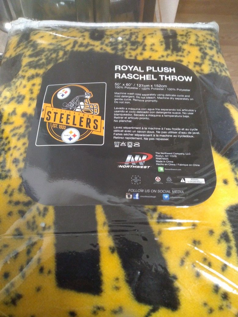 50 X 60. Royal Plush Steeler Blanklet. New. Nice Gift For Thr Steeler Fans