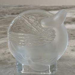Vintage Frosted Whale Glass Votive Holder  Partylite   