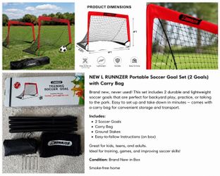 Brand New L RUNNZER Portable Soccer Goal Set