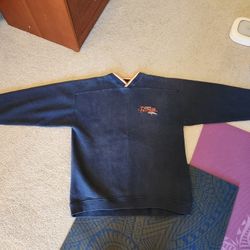 vintage Denver Broncos navy blue size XL sweatshirt, team colors on the collar and cuffs, good condition 