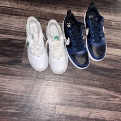 Air Forces white and green blue nike shoes 