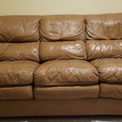 Tan LEATHER couch 