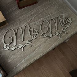 Wooden Mr And Mrs Wedding Decor 