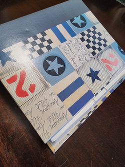 Vintage Holson "American Pilot" 3-Ring Photo Album Binder - Nautical Aviation Patchwork Cover