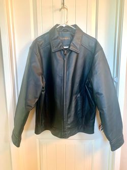 Men’s black leather jacket