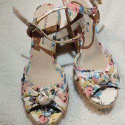 Montego Bay Floral Fabric Wedges