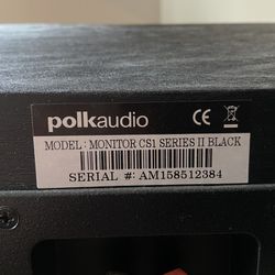 Polk Audio CS1 Series II Center Channel Speaker | Unique Design | Stand Alone or a Complement to Monitor 40, 60, and 70 Speakers | Detachable Grille |